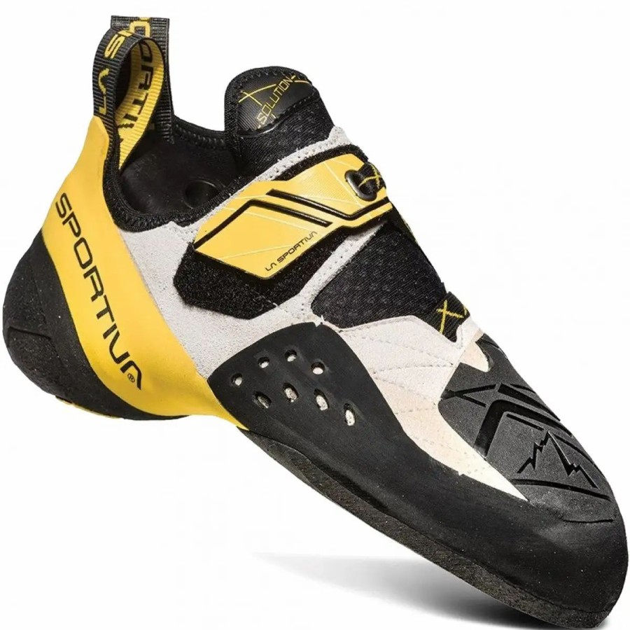 Climb * | La Sportiva Solution Climbing Shoe White/Yellow