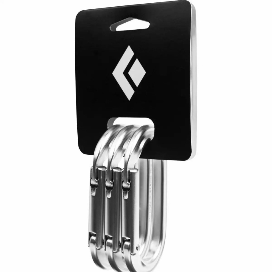 Climb * | Black Diamond Oval Keylock Carabiner 3-Pack Polished