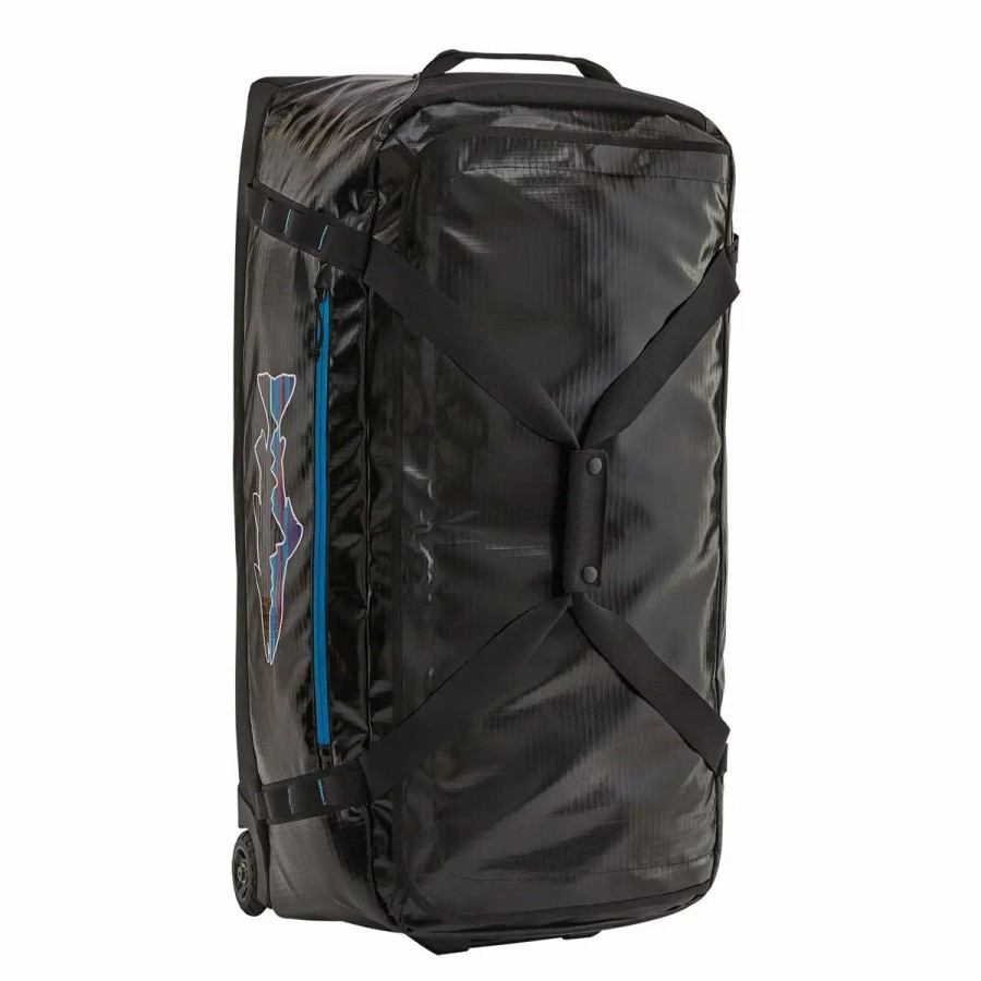 Luggage * | Patagonia Black Hole Wheeled Duffel 100L Black W/Fitz Trout